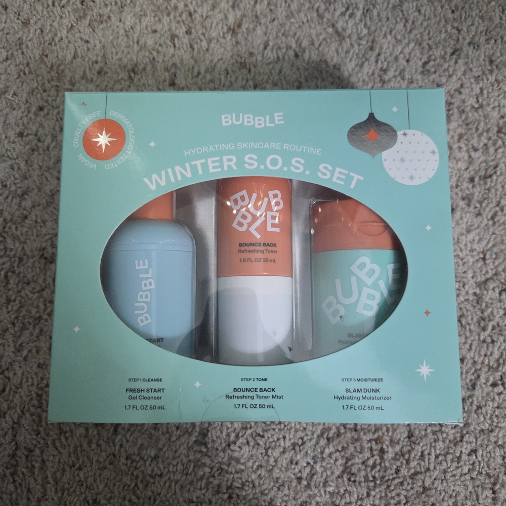 Bubble Hydrating Skincare Routine Set - Blue and Orange